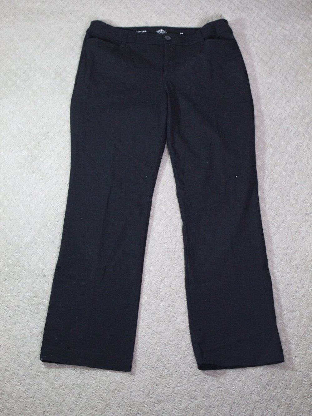 St. John's Bay Size 14 Black Ponte Stretch Straight Leg Mid Rise Pants